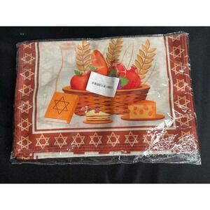 Happy Hanukkah Fall-Themed Table Runner Jewish Holiday Decor Star of David Food
